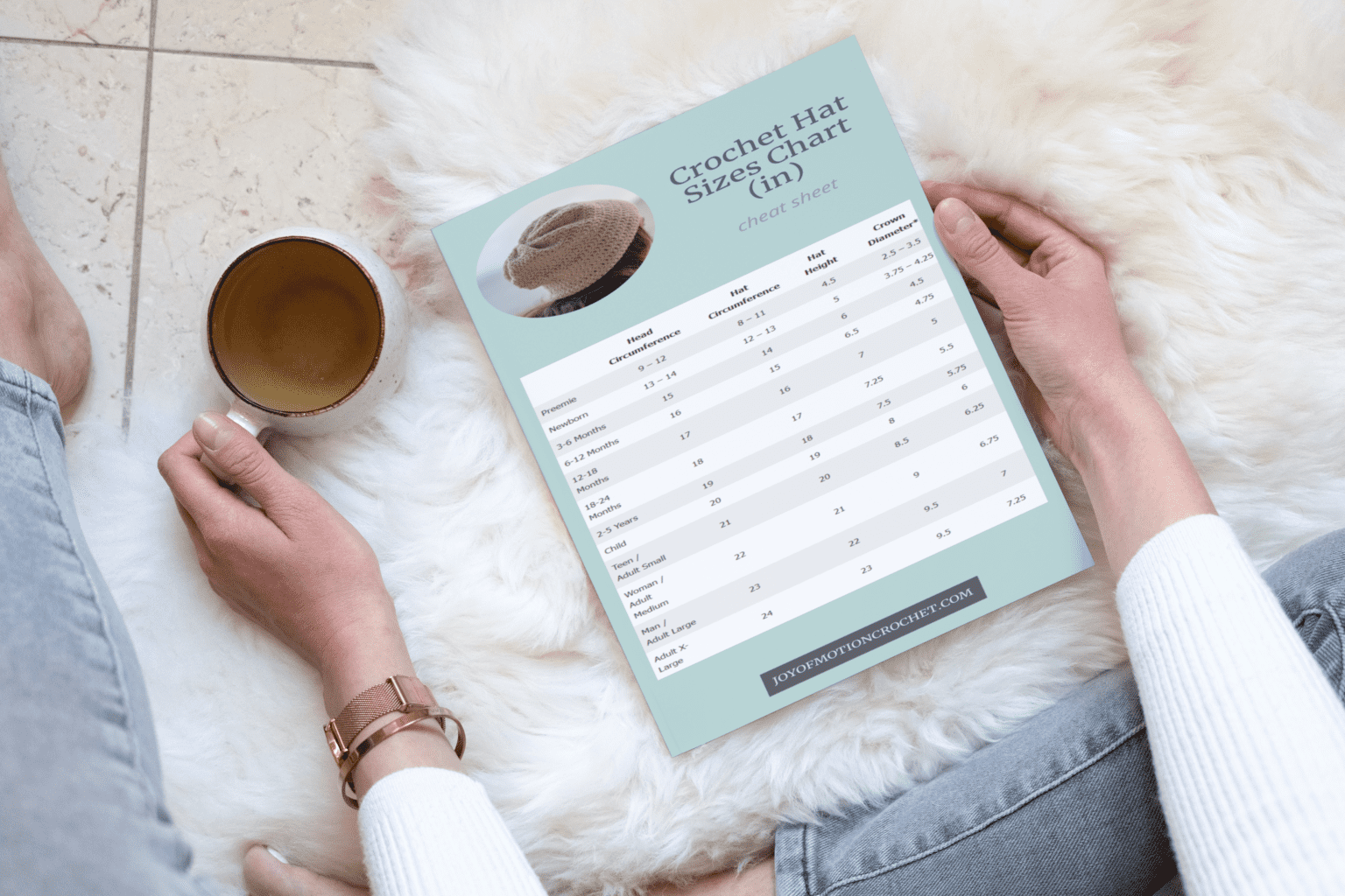 Crochet Hat Sizes: Chart   2 Printables Best Fitting Hats