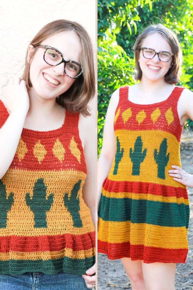 white christmas dresses Free Easy Bernat Jumper Dress Crochet Pattern main image 1