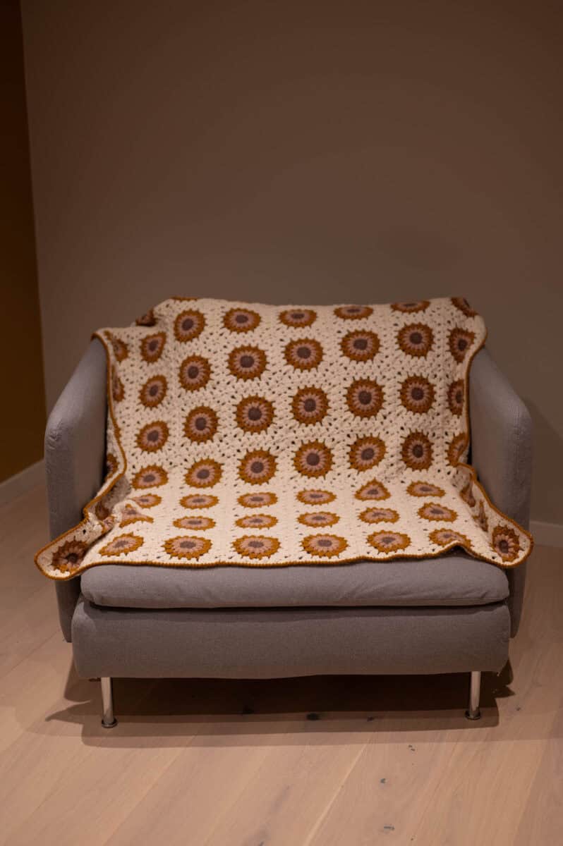 Crochet Sunburst Granny Square Blanket