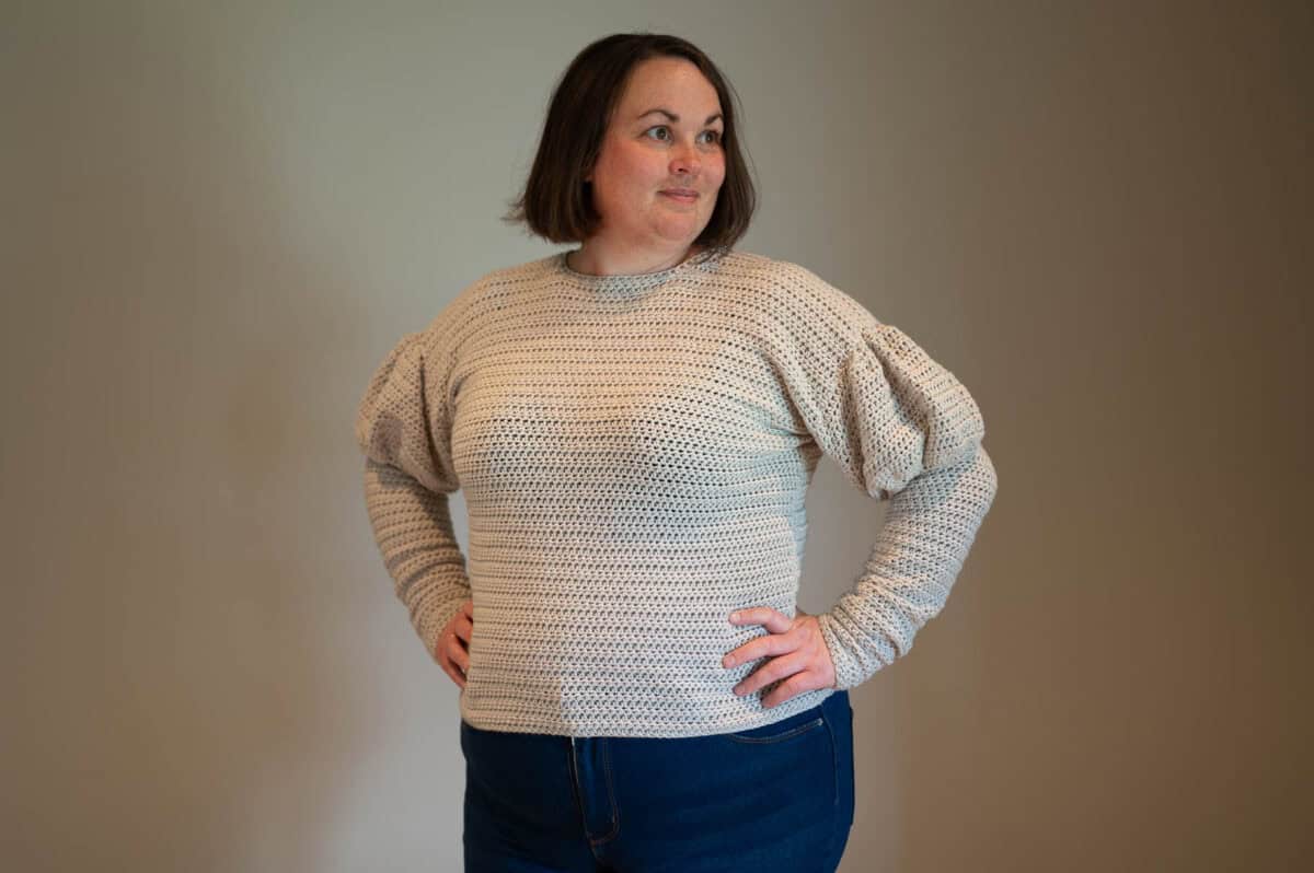 Crochet Puff Sleeve Sweater Pattern