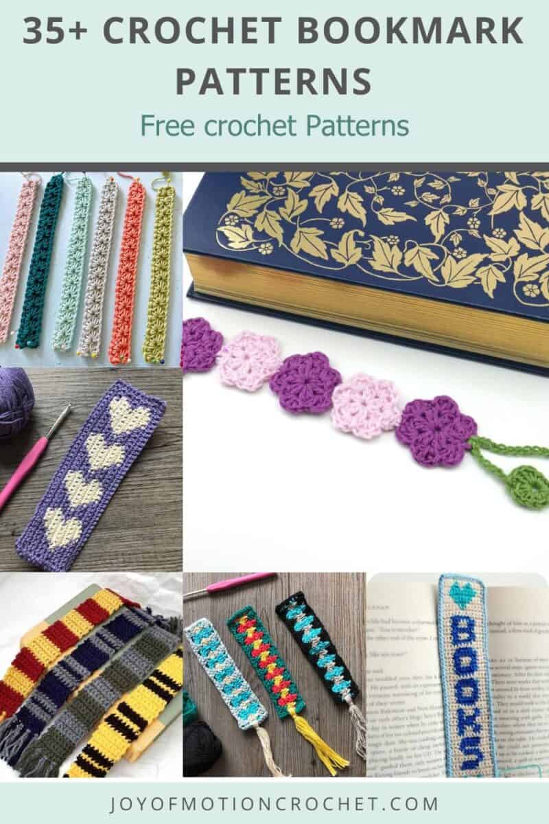 crochet bookmark patterns Pinterest graphic with text