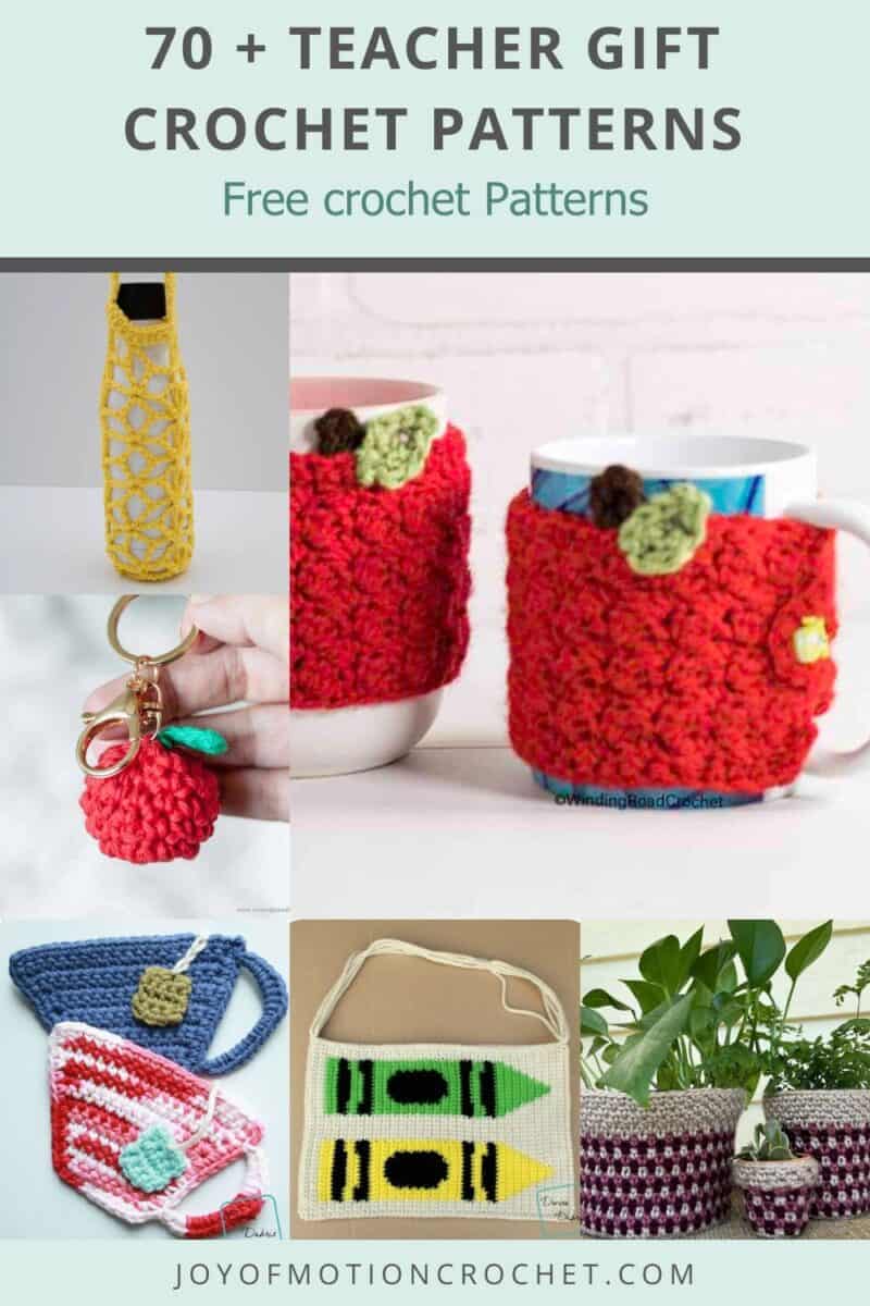 teacher gift crochet patterns Pinterest graphic with text
