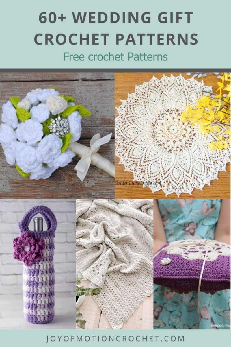 wedding gift crochet patterns Pinterest graphic with text