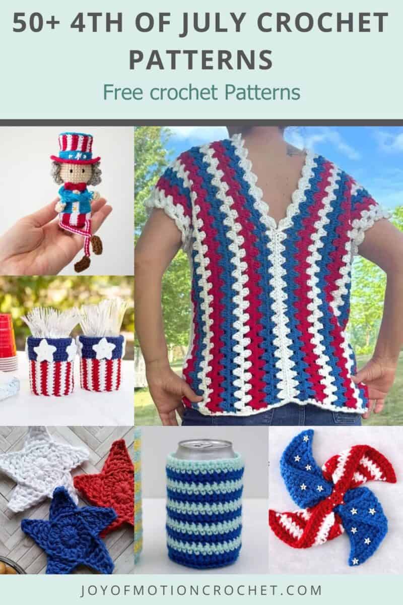 crochet 4th of july patterns Pinterest graphic with text