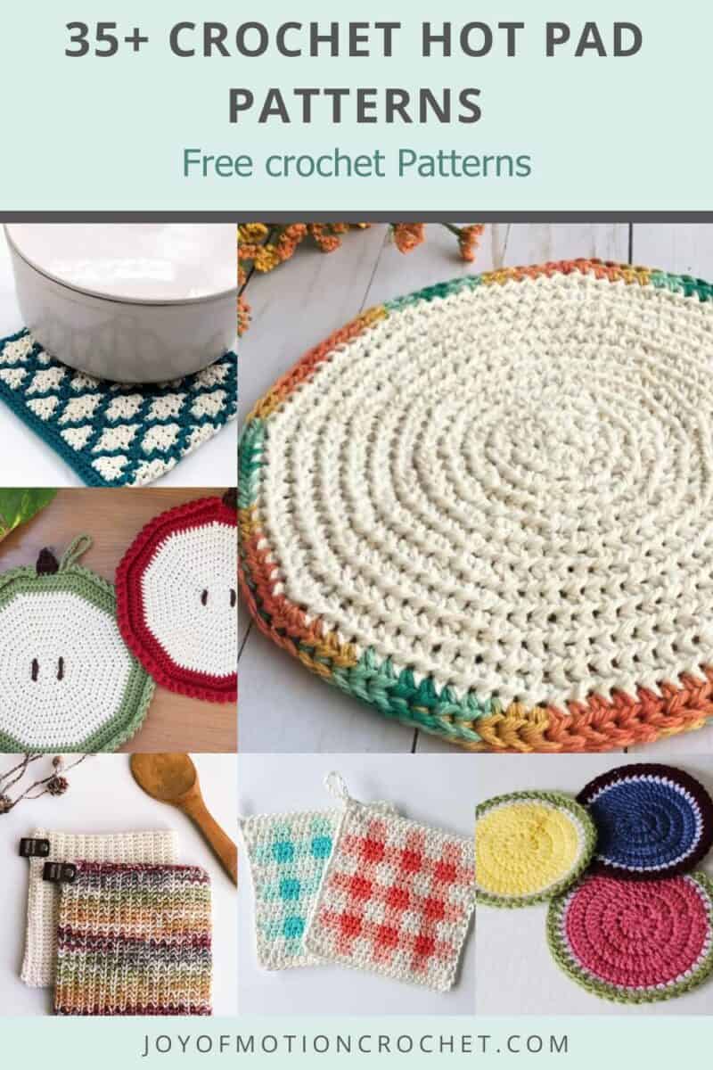 crochet hot pad patterns Pinterest graphic with text