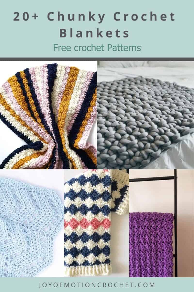 chunky crochet blanket Pinterest graphic with text