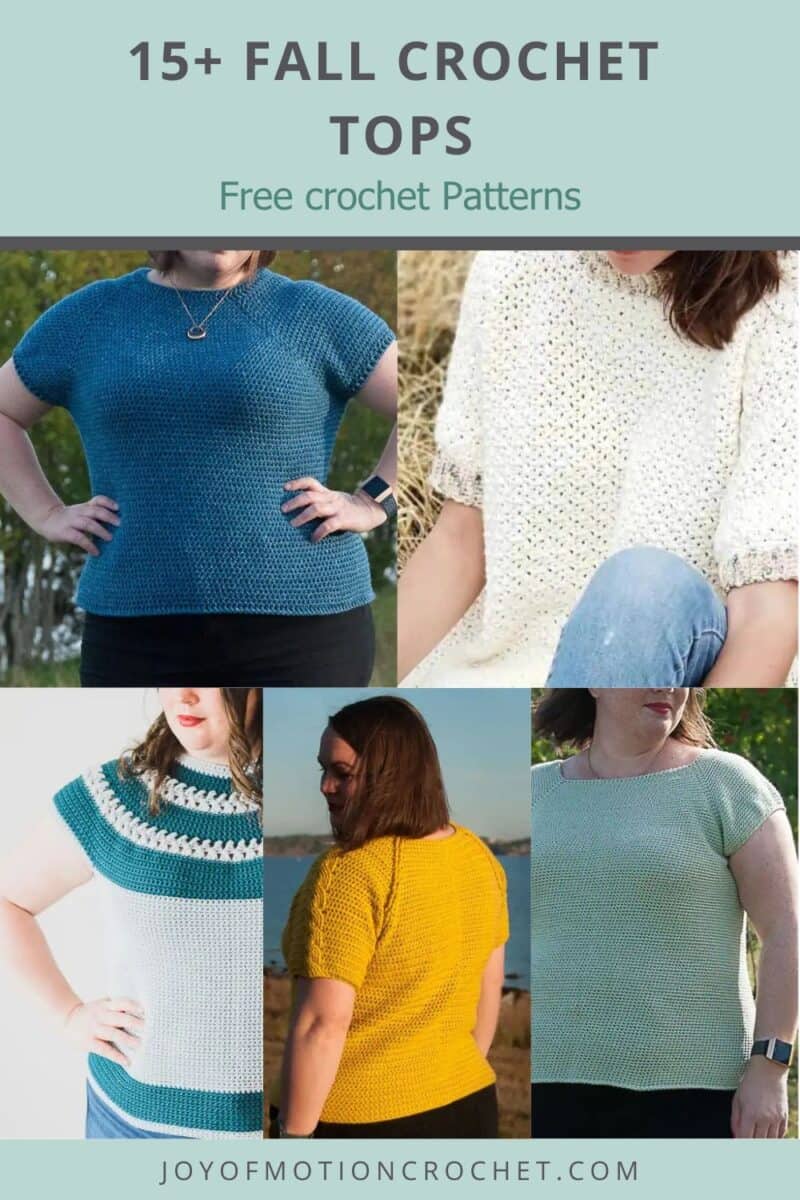 Fall Crochet Tops Pinterest graphic with text