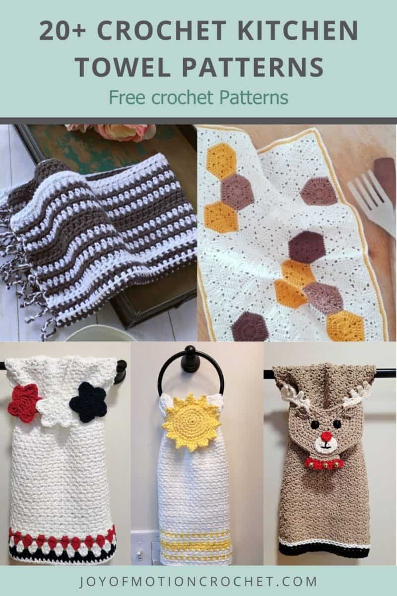 Crochet Kitchen Towel Patterns Pinterest graphic with text