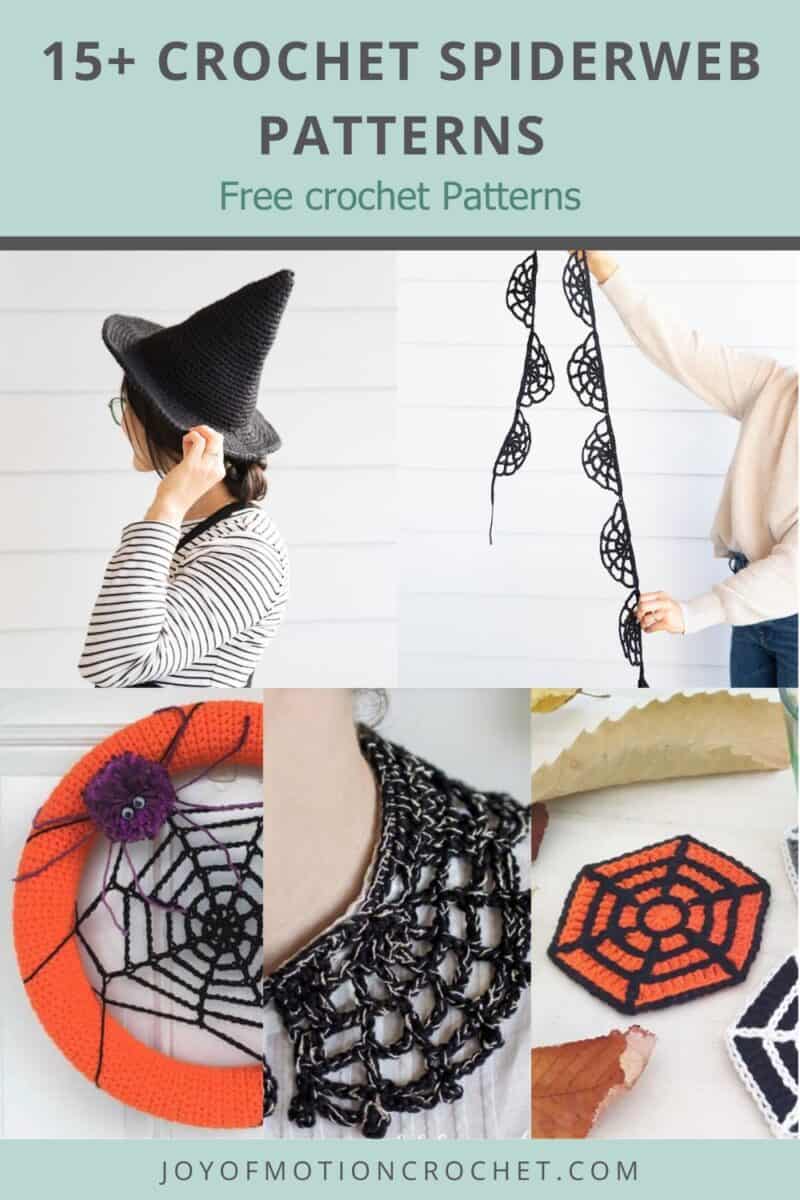 Crochet Spiderweb Patterns Pinterest graphic with text